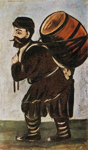 Porter with a Wineskin by Niko Pirosmani